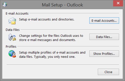 Control panel mail settings